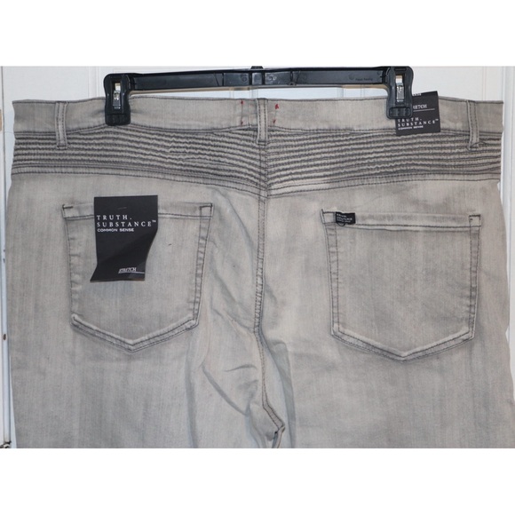 Truth Substance Men's Gray Moto Jeans - Picture 5 of 6